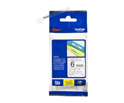 Taśmy do drukarki Brother Taśma Brother 6mm czarna / przezroczyste tło